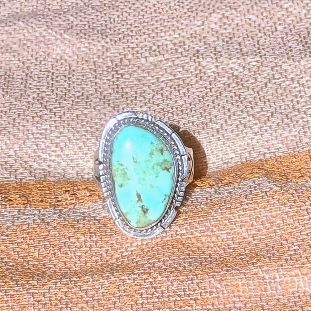 Navajo Sterling Silver Ring with Turquoise Stone